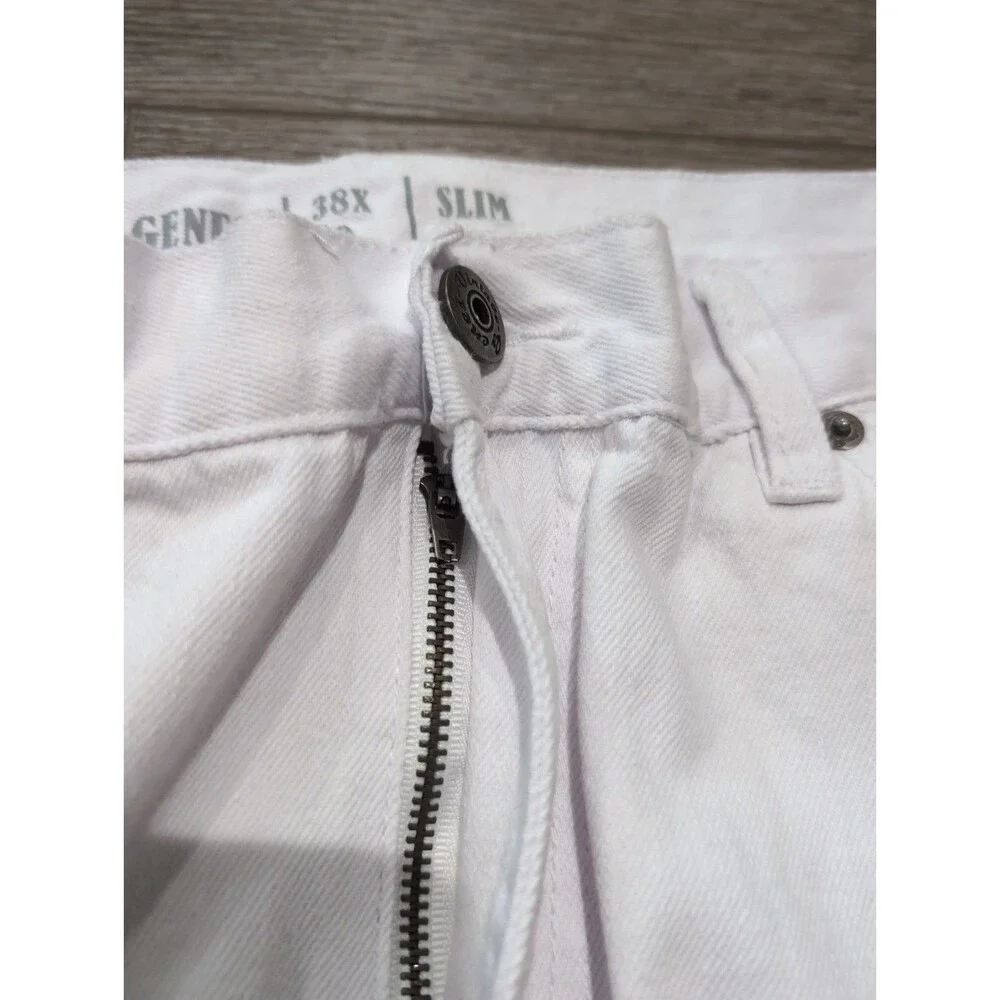 VINTAGE GENES BLACK LABEL SLIM FIT COMFORT  WHITE DENIM JEANS MEN'S SZ 38X30 EUC
